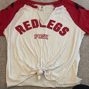 PINK Victoria's Secret Red and White Tee. MLB